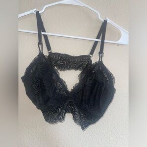 Aerie Black‎ Lace Adjustable Strap Bralette size Large